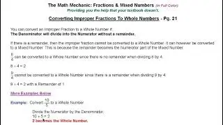 Converting Improper Fractions to Whole Numbers (Part 1)
