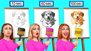 10 Секунд vs 60 Секунд vs 100 Секунд Челлендж Рисунков | Смешные Cитуации от Mega DO Challenge