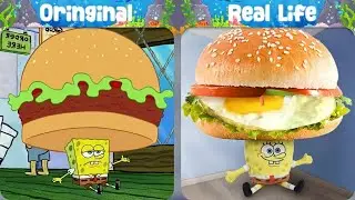 SpongeBob vs MEGA Burger! 🍔🤣 Ouch! | SpongeBob Original vs Plush toys | SpongeBob Animation