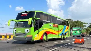 Wow Ada Truk Kontainer Besar, Truk Tangki, Bus Telolet Basuri Mirip Rogi Sahabatnya Tayo