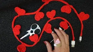 ❤Súper idea,teji este cable de cargador y ¡¡me enamoré del resultado final!!/DIESTRO❤❤❤