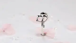 Bamoer 925 Sterling Silver Cat & Heart Finger Ring
