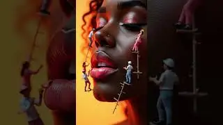 Giant Lip Project! 💄 Tiny Workers in Action on Glossy Lips | Hyper-Realistic Beauty Animation