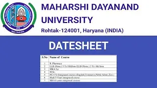 MDU Exams Datesheet September 2020 | MDU Latest Exam Update | MDU Press Note
