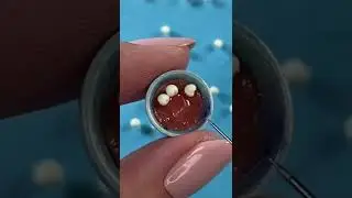 Making miniature cherry with polymer clay #shorts