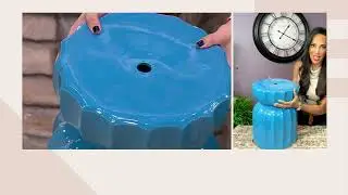 Garden Reflections Scalloped Ceramic Garden Stool on QVC