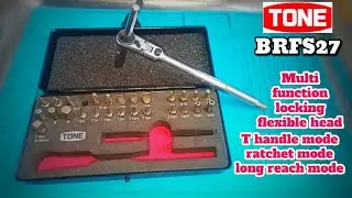 🧰Tone BRFS27 multi function bit ratchet locking flexible head  and T Handle