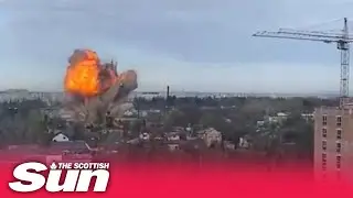 Moment deadly Russian missiles strike in Lviv