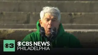 Merrill Reese introduces Philadelphia Eagles for Super Bowl LIX speeches