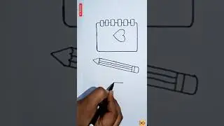 How To Draw Book Pencil Scissor School Supplies Easy