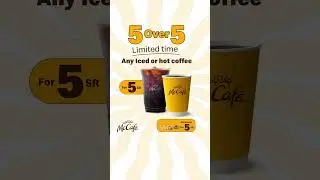 For Limited time only! Get your coffee for 5SR and add a Donut for 5SR 🍩💛