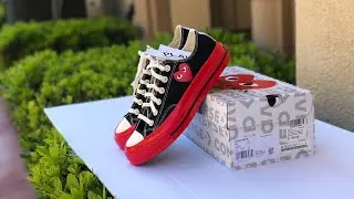 Converse  x Comme des Gar&ccedil;ons PLAY ☜UNBOXING☞ Chuck 70 low-top sneakers / Black/Red