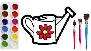 Drawing watering can for children / Bolalar uchun sugaruu&ccedil;u idiş chizish