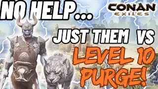 Conan Exiles | Greater Sabertooth & Frost Giant vs Level 10 Purge (No Player Help)