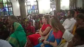 Pas. Mike preaching in Brough Church, Erode.