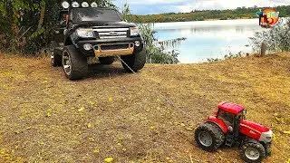 Power Wheels BIG Cars vs. BRUDER TOYS RC TRACTOR