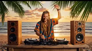 “Cheerful Sunset DJ Session | Handsome White DJ Smoking & Mixing Tropical Beats”