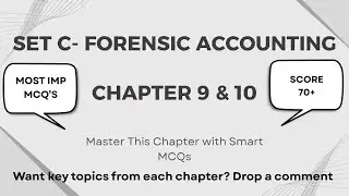 Important MCQs |  Forensic Accounting Chapter 9 & 10 | SPOM Prep Buddy | ICAI Self-Paced Module