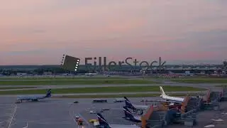 Timelapse of Sheremetyevo Airport routine from day till late evening, Moscow