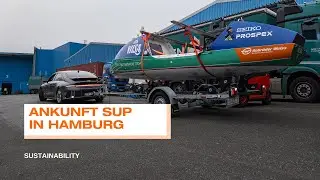 SUP-Board von Michael Walther landet im Hamburger Hafen | Nachhaltiger Rücktransport