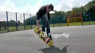 Freestyle Trickipedia //  Varial Fingerflip / Finger hardflip Skate Trick Video