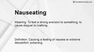 Nauseating Meaning