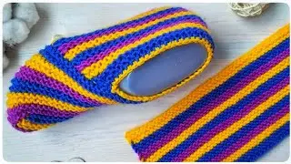 👌 Следки из остатков пряжи 💥Полосатые следки спицами!!! Подробный мастер класс