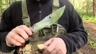 Origin knives N690 bushcrafter - Tri- stick & fire prep