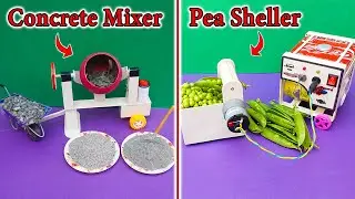 2 Mini Projects Pea Sheller & Concrete Mixer | Making Electric Pea Sheller | Electric Concrete Mixer