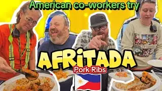 American co-workers trying FILIPINO Pork ribs Afritada#Pork Ribs recipe#filipinofood#motivation #fyp