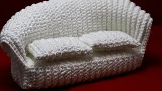 Patron de Tejer Sofá para casa de muñeca