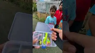 Meet a kid casting with a soft frog with two propellers. #fishing #casting #castinggabusinsmallparit