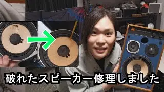 スピーカーの破れを修理した【JBL4312M】【小林電子音業】