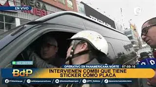 Intervienen a combi que tiene sticker como placa: realizan operativo en la Panamericana Norte