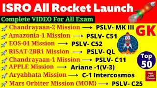 ISRO All Missions important Question | ISRO GK Questions in English | ISRO Rocket | Current Affairs
