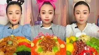 Extreme Colorful Snack ASMR Mukbang | Spicy Crunchy Egg Mix & Chinese Eating Sounds #354