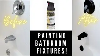 PAINTING BATHROOM FIXTURES BLACK!! | Casa Kerins Ep. 4 | Rustoleum Spray Paint