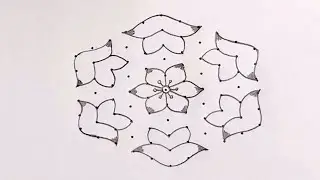 Thai Madham Rangoli🌺 Easy Flower Rangoli for Beginners🌺 Simple Design Kolam🌺 Simple Flower Rangoli🌺