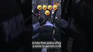 Dangerous criminal falls going in car #criminal #funny
