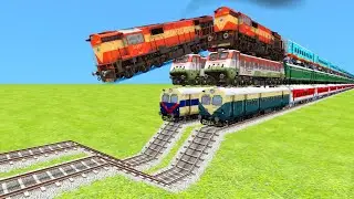 OUT OF CONTROL WDM-3D JUMP FROM THIRD FLOOR ON TOP OF THE RAILWAY TRACKS🔺Train Simulator | TrainsFun