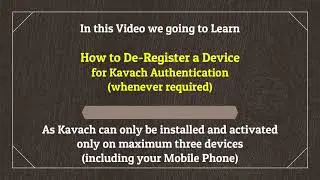 How to De-Register a device for Kavach Authentication