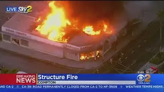 Firefighters Battling Blaze In Compton Store