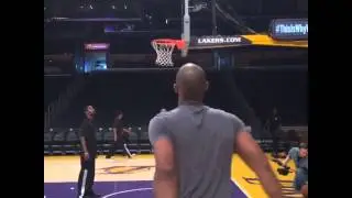 Kobe Bryant heating up his shooting and jumpers for his 20th season as Lakers