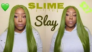 💚 TRENDY SLIME GREEN SYNTHETIC WIG UNDER $30 ft. LUCYHAIRWIG