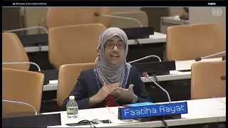 Faatiha Aayat is addressing in UNHQ at Youth Climate Action Conference on COP27