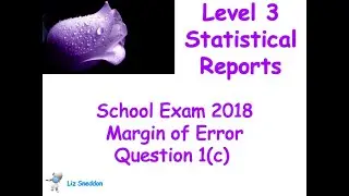 level 3 stats report school exam: question 1(c)