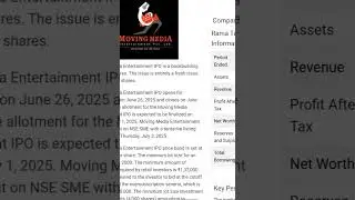MOVING MEDIA ENTERTAINMENT, RAMA TELECOM & ACE ALPHA TECH DETAILS ANALYSIS REVIEW PRICE BAND CUT OFF