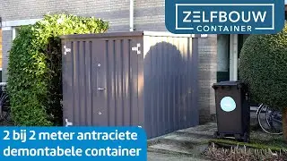 2 bij 2 meter antraciete demontabele container