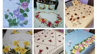 Beautiful 😍 Bedsheet New Design // Painting ideas for Bedsheets/ Top Class Chadar design