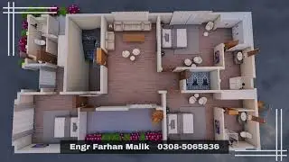 1 Kanal 3D Map Design in DHA Multan Sector I.